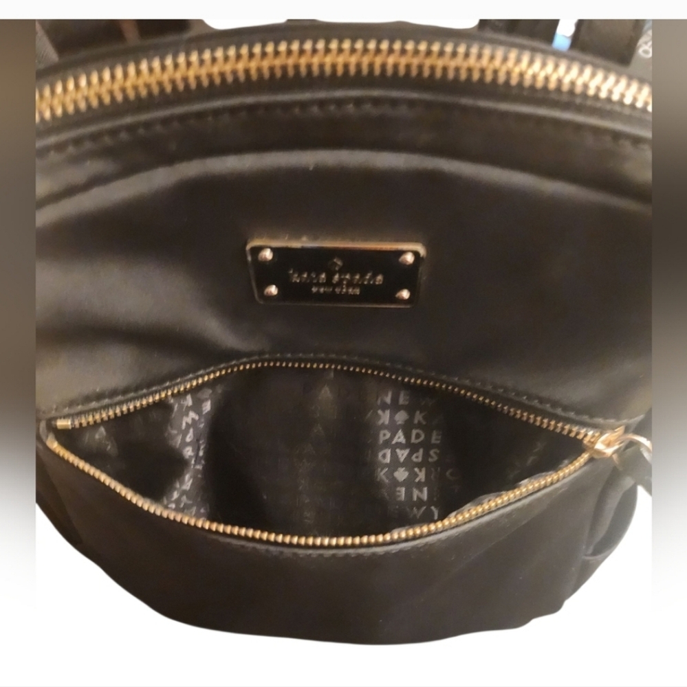 KATE SPADE Blake Avenue Hilo Nylon Black Backpack Gold-tone Name Plate -NWOT - Picture 5 of 12